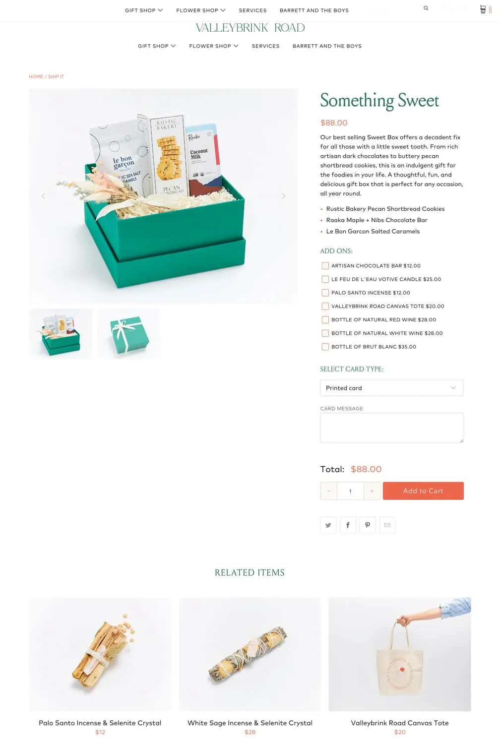 A Valleybrink Road product page