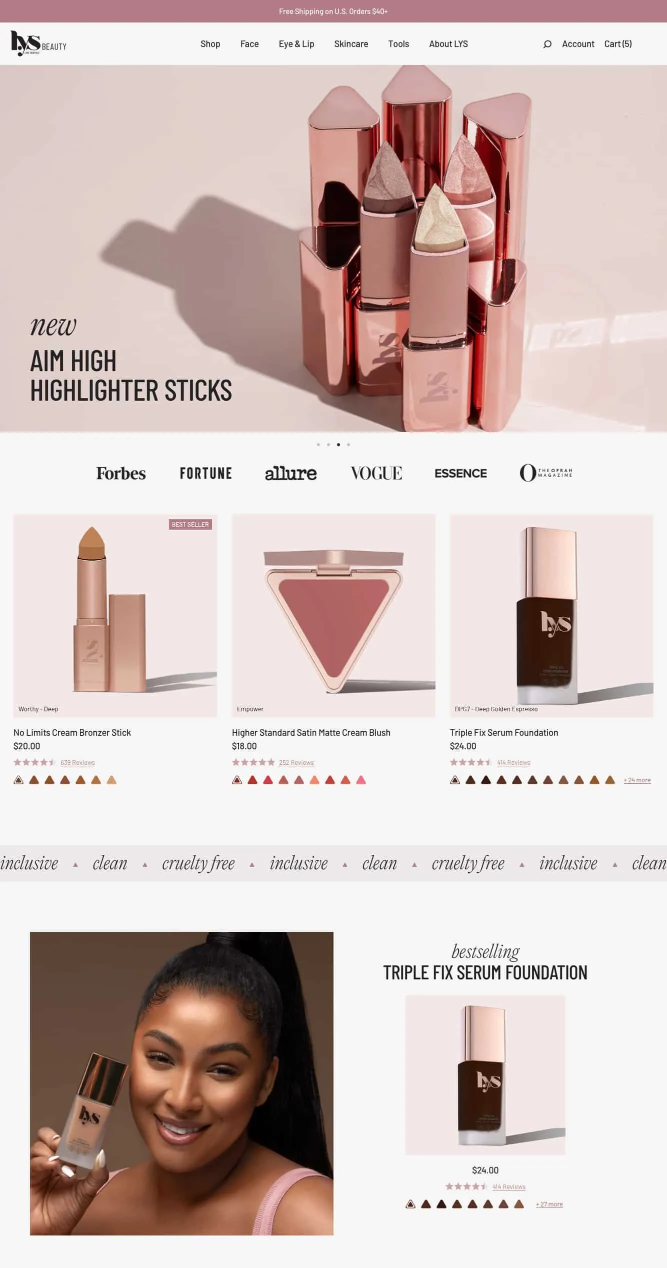 LYS Beauty website